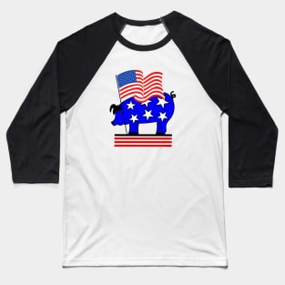 Patriotic Pig Baseball T-Shirt